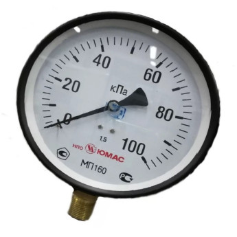 Манометр МП100 радиальный Дк100мм 0-1,6 МПа кл.1,5 G1/2" НПО ЮМАС