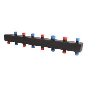 Коллектор распределительный ROMMER RDG-0016-004046 6-ти контурный НР 1"x1 1/4" Ду 32 Ру 4 без теплоизоляции