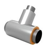 Тройник стальной в изоляции ППУ-ОЦ 426х7,0/560-38х3,0/110
