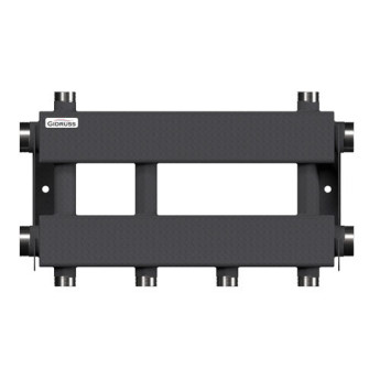Коллектор распределительный GIDRUSS MK-150-2x25 3-х контурный НР 1 1/2"x1" Ду 40 Ру 6 модульный