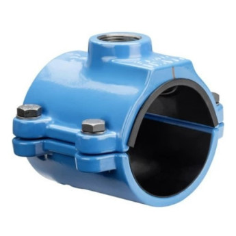 Врезной хомут HAWLE 5250 DN 140 PN 16 системы HAKU с отводом с внутренней резьбой 1 1/2"