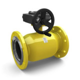 Кран шаровой цельносварной LD КШ.Ц.Ф.Р.GAS.600/500.025.Н/П.01 Ду 600/500 Ру 25 нержавеющий неполнопроходный фланцевый с редуктором