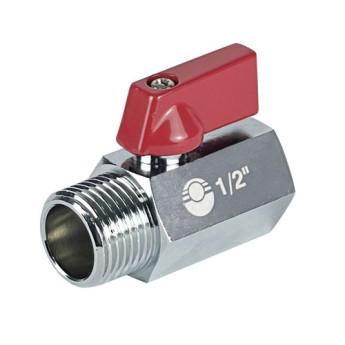 Кран шаровый VALFEX MINI VF.331 ВР-НР 1/4" Ду 8 Ру 10 никелированный латунный