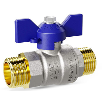 Кран шаровой латунный LD Pride Oxygen 40.20.Н-Н.Р GAS Ду 20 Ру 40 резьба (НР-НР) 3/4", никелированный кислородный