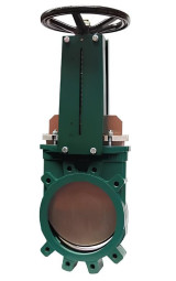 Задвижка межфланцевая Tecofi VGB 4400-001 Ду 65 Ру 10 шиберная ножевая со штурвалом двухсторонняя