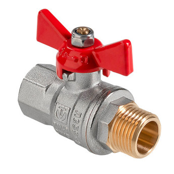 Кран шаровый VALTEC VT.418 ГОСТ Р 59553-2021 ВР-НР 1/2" DN 15 PN 40 никелированный латунный
