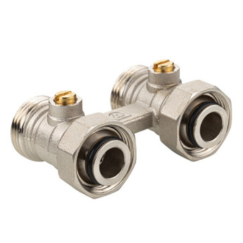 Узел радиаторный Valtec VT.345.NE 3/4" (евроконус) PN 10 для нижнего подключения прямой, без адаптеров