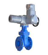 Задвижка GROSS DN 300 PN 10 фланцевая с обрезиненным клином с электроприводом AUMA короткая