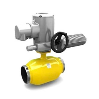 Кран шаровой цельносварной LD КШ.Ц.П.Э.GAS.400.016.П/П.02 Ду 400 Ру 16 стальной полнопроходный под электропривод