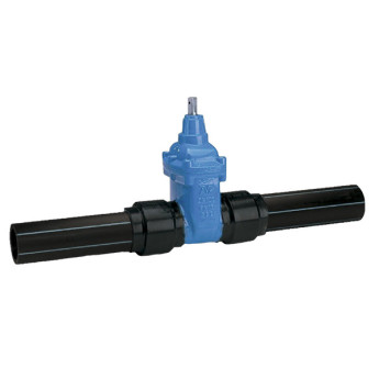 Задвижка AVK 36/8X DN 50 PN 16 ответвительная с ПЭ патрубками фланцевая