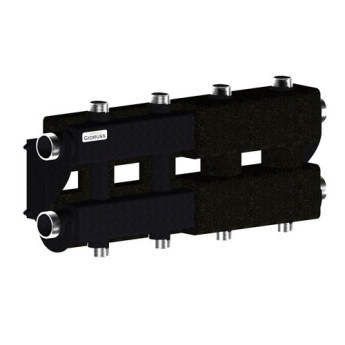 Коллектор распределительный GIDRUSS MK-100-4DU.EPP 5-ти контурный НР 1 1/4"x1" Ду 32 Ру 6 модульный в термоизоляции