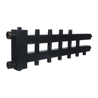 Коллектор распределительный ROMMER RDG-0018-024036 6-ти контурный НР 1"x1 1/2" Ду 40 Ру 4 дублёр компакт с гидравлическим разделителем