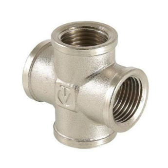 Крестовина VALFEX VF.760 ВР 1/2" Ду 15 Ру 40 никелированная латунная