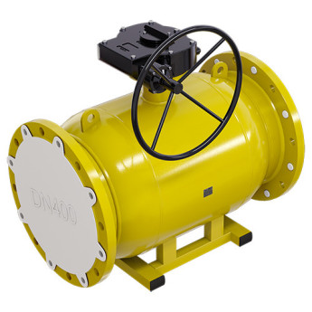 Кран шаровой газовый ALSO КШ.Ф.П.GAS.400.25-01 Ду 400 Ру 25 с редуктором полнопроходный фланцевый