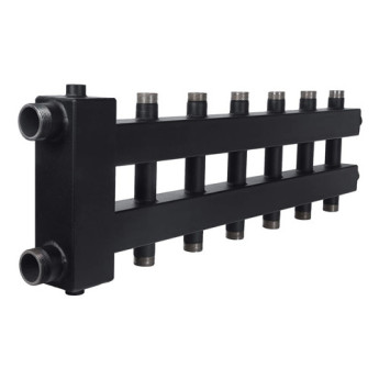 Коллектор распределительный ROMMER RDG-0018-024037 7-ми контурный НР 1"x1 1/2" Ду 40 Ру 4 дублёр компакт с гидравлическим разделителем