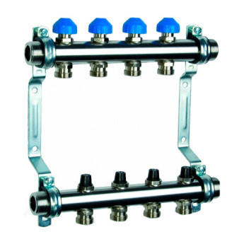 Коллекторная группа Watts HKV 2010-VA 6-ти контурный НР 1"x3/4" DN 25 PN 6 с регулирующими клапанами