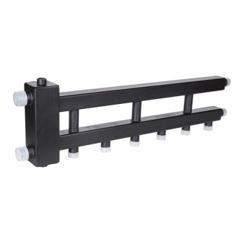 Коллектор распределительный ROMMER RDG-0060-014034 4-х контурный НР 1 1/4" Ду 32 Ру 4 дублёр рядный с гидравлическим разделителем