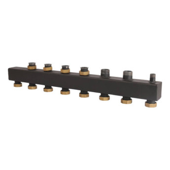 Коллектор распределительный ROMMER RDG-0017-004046 6-ти контурный НР 1 1/2" Ду 40 Ру 4 без теплоизоляции