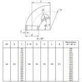 Отвод стальной 90-2-426х32-09Г2С ГОСТ 17375-2001 бесшовный крутоизогнутый
