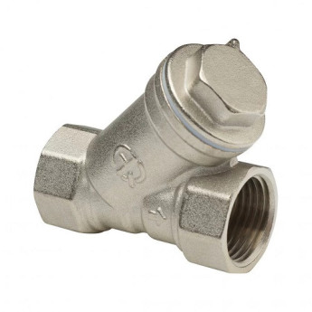 Фильтр сетчатый латунный Aquasfera 4012 DN 15 PN 20 резьба - 1/2'', покрытие - никель, косой 150°, резьбовой ВР-ВР, 4012-01