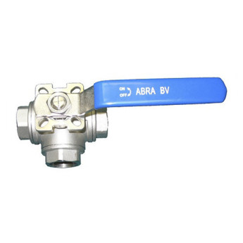 Кран шаровой ABRA BV15 ВР 1 1/4" DN 32 PN 40 T-порт ISO верхний фланец нержавеющая сталь