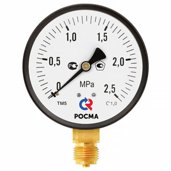 Манометр РОСМА ТМ-310Р.00 (0...1,6 МПа) Дкорп=63мм кл. 1,5 G1/4" общетехнический с повышенным кл.т. радиальный 00000010237