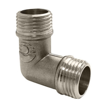 Угольник 90 градусов VALFEX VF.093 НР 3/4" Ду 20 Ру 40 никелированный латунный