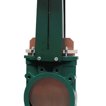Задвижка межфланцевая Tecofi VGB 4400-001 Ду 150 Ру 10 шиберная ножевая со штурвалом двухсторонняя