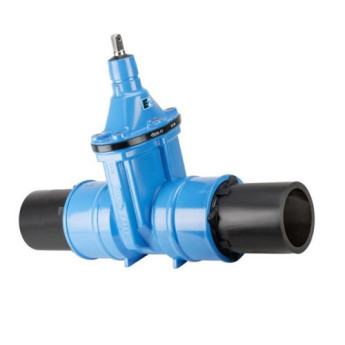 Задвижка HAWLE 4051E2 DN 200/200 PN 10 с ПЭ патрубками клиновая чугунная с обрезиненным клином
