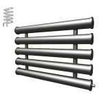 Регистр отопления РАП-5x159x4,0-9000 автономный пятирядный с плоскими заглушками