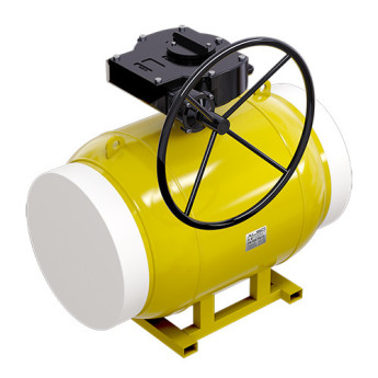 Кран шаровой газовый ALSO КШ.П.П.GAS.350.25-01 Ду 350 Ру 25 с редуктором полнопроходный под приварку