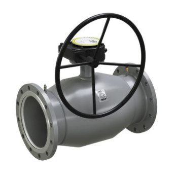 Кран шаровой цельносварной регулирующий LD КШ.Ц.Ф.Р.Regula Energy 300.016 Ду 300 Ру 16 фланцевый с редуктором