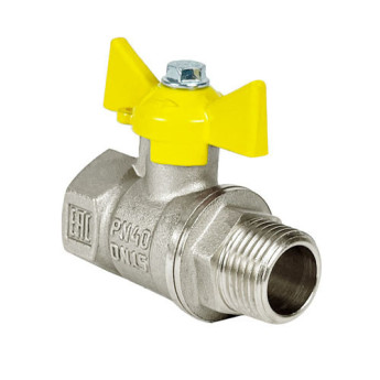 Кран шаровый VALFEX STANDART VF.278 ВР-НР 1 1/4" Ду 32 Ру 40 газовый никелированный латунный