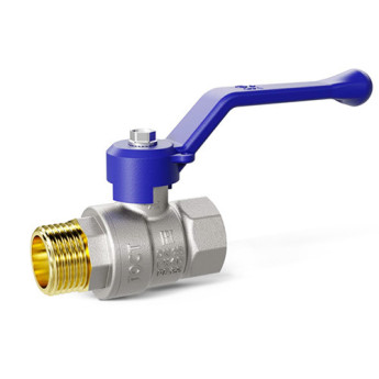 Кран шаровой латунный LD Pride Oxygen 40.20.В-Н.Р GAS Ду 20 Ру 40 резьба (ВР-НР) 3/4", никелированный кислородный