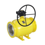 Кран шаровой цельносварной LD КШ.Ц.Ф.Р.GAS.400.025.П/П.01 Ду 400 Ру 25 нержавеющий полнопроходный с редуктором