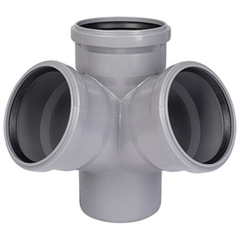 Крестовина угловая канализационная PP-H Ostendorf HT HTED DN 110х110/110х67° двухплоскостная