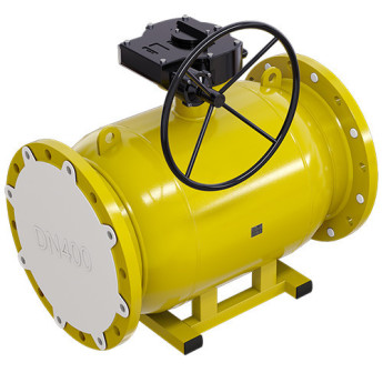 Кран шаровой газовый ALSO КШ.Ф.GAS.600.16-01 Ду 600 Ру 16 с редуктором стандартнопроходный фланцевый