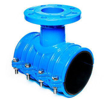 Седелка фланцевая для пластиковых труб UR-CAST UR-30 DN 400/100 PN 10/16 чугунная