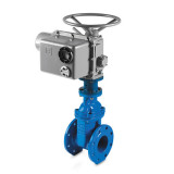 Задвижка GROSS DN 50 PN 10/16 фланцевая с обрезиненным клином с электроприводом ГЗ короткая