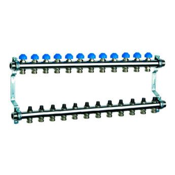 Коллекторная группа Watts HKV 2010-VA 12-ти контурный НР 1"x3/4" DN 25 PN 6 с регулирующими клапанами