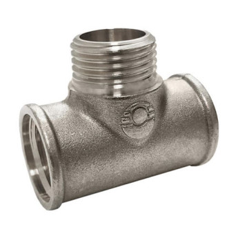 Тройник переходной VALFEX VF.132 ВР-НР 3/4"x3/4"x3/4" Ду 20 Ру 40 никелированный латунный