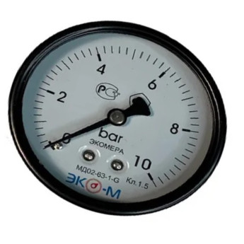 Манометр МД 02 осевой Дк50мм 0-10 бар кл.1,5 G1/4" ЭКОМЕРА
