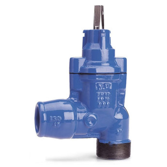 Задвижка AVK 11/30 DN 25-1 1/4" PN 16 ответвительная с наружной резьбой и фиксирующей муфтой для ПЭ труб угловая резьбовая