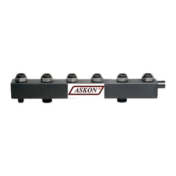 Коллектор распределительный Askon Стандарт+ КК-40F/125/40/2+1 3-х контурный ВР-НР 1 1/2" Ду 40 Ру 6 без теплоизоляции