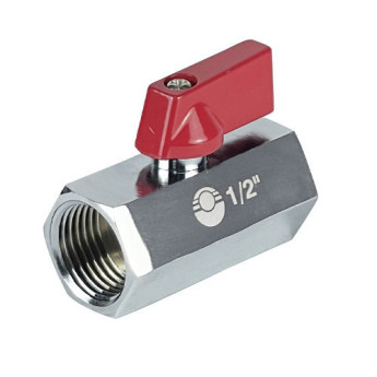 Кран шаровый VALFEX MINI VF.330 ВР 3/8" Ду 10 Ру 10 никелированный латунный