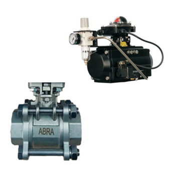 Кран шаровой ABRA BV11 SR ВР 4" DN 100 PN 40 с пневмоприводом нержавеющая сталь