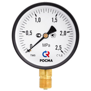 Манометр РОСМА ТМ-510Р.00 (0...0,6 МПа) Дкорп=100мм кл. 1,5 М20х1,5 общетехнический радиальный 00000006843