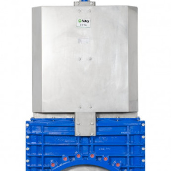 Задвижка шиберная ножевая VAG ZETA DN 1400 PN 10 с электроприводом AUMA SA16.2