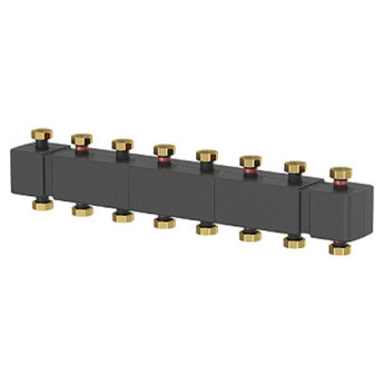 Коллектор распределительный Meibes MeiFlow Top S M66301.940 7-ми контурный ВР-НР 1 1/2" DN 40 PN 6 в теплоизоляции