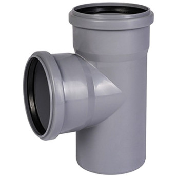 Тройник канализационный PP-H Ostendorf HT HTEA DN 90/75х87° цвет серый